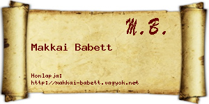 Makkai Babett névjegykártya